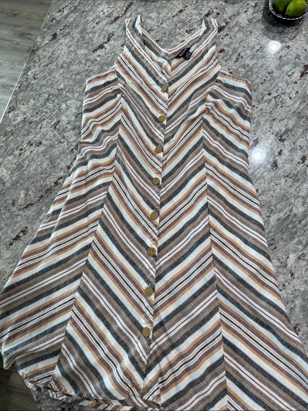 Sherpa Striped Maxi Dress in multi color -Size large